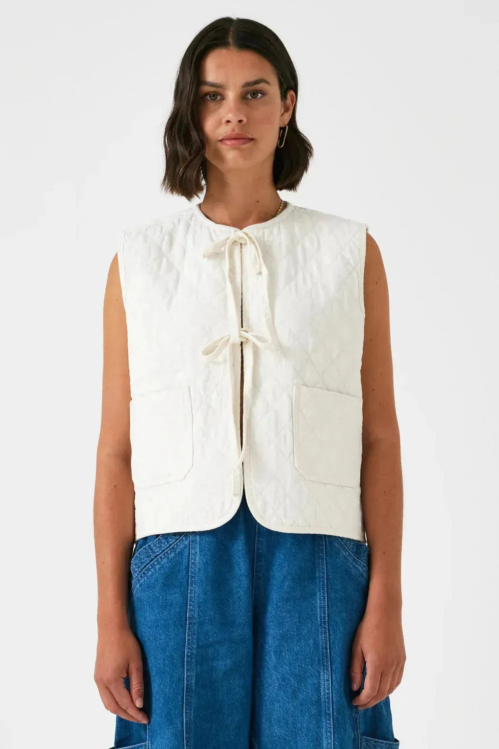 Aria Vest in Ecru - 25 Bell Street