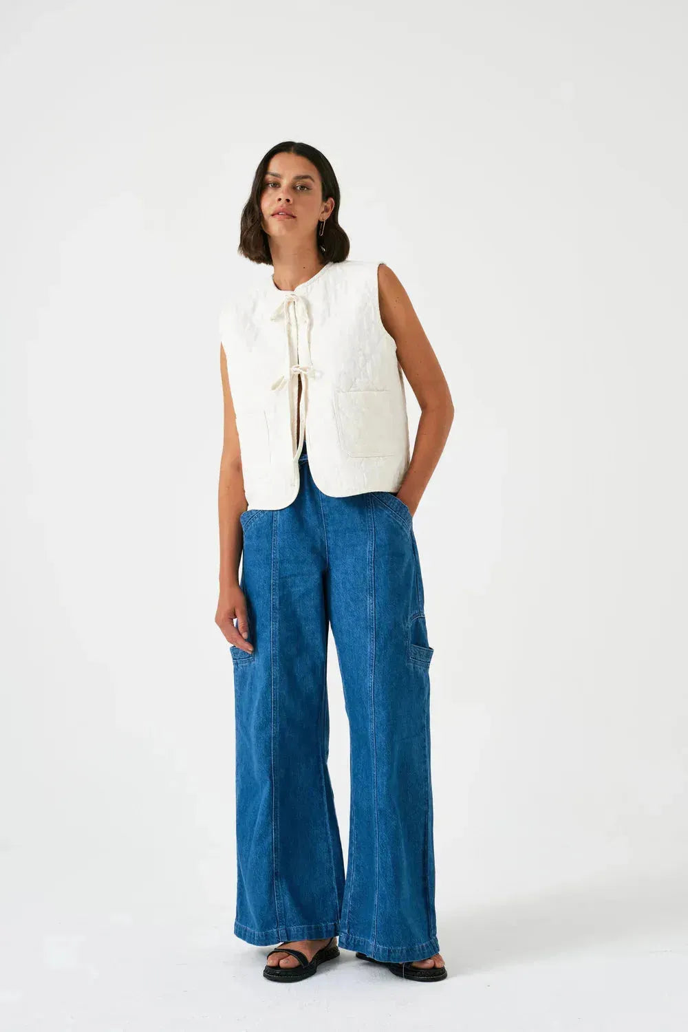 Aria Vest in Ecru - 25 Bell Street