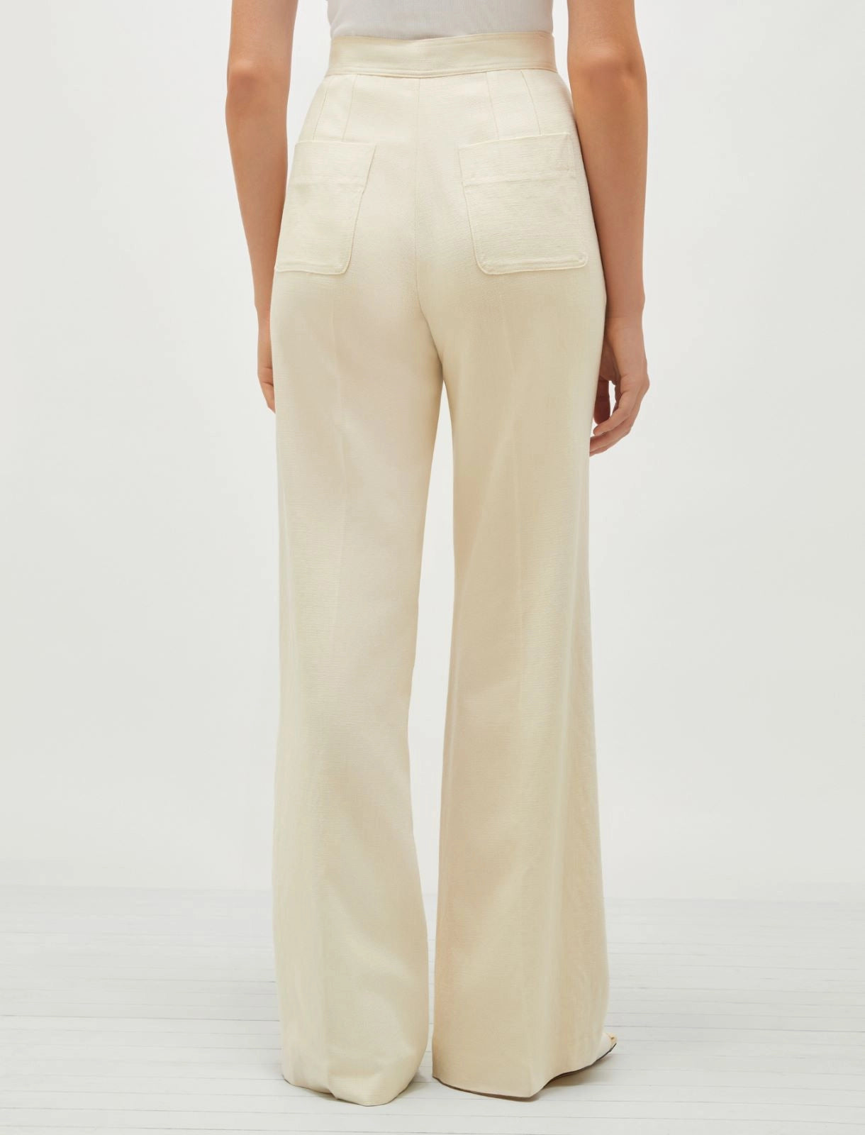 Basketweave fabric trousers - White - 25 Bell Street