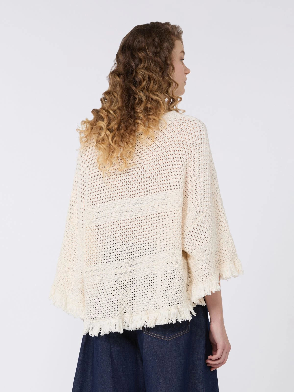 Cotton yarn oversize jumper - ECRU - 25 Bell Street