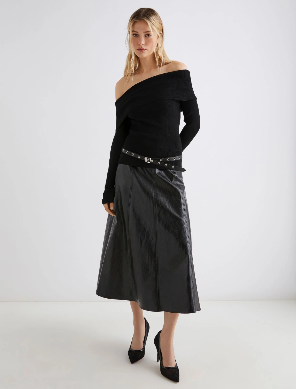 Cowl-neck sweater - BLACK - 25 Bell Street
