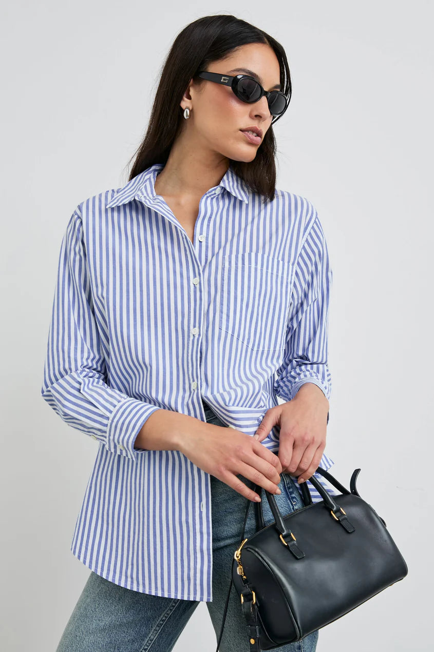 Elsa Shirt - Mariner White Stripe - 25 Bell Street