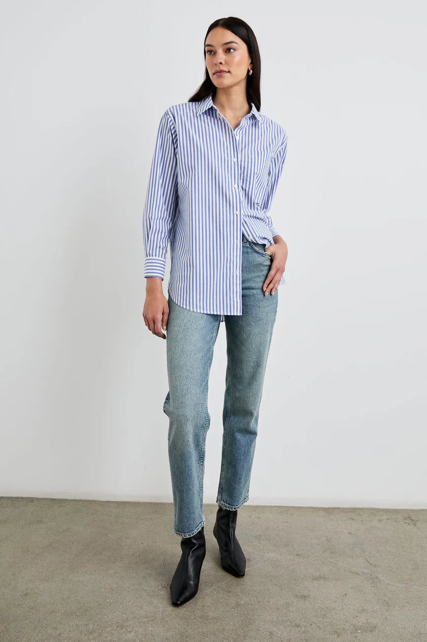 Elsa Shirt - Mariner White Stripe - 25 Bell Street