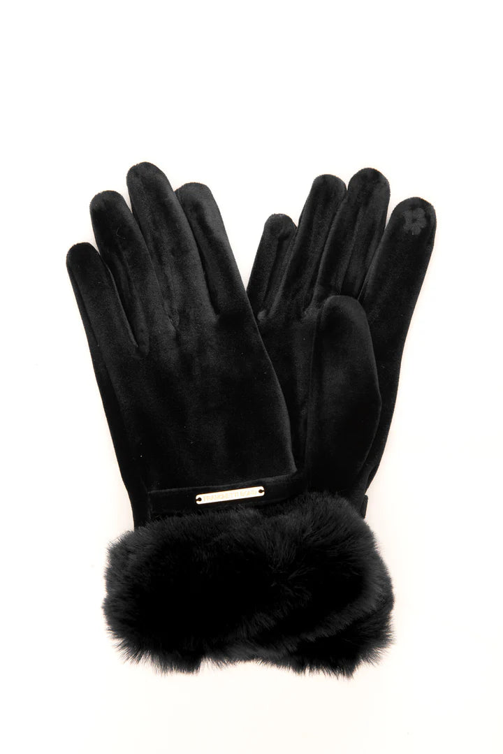 Leila Black Velvet Glove