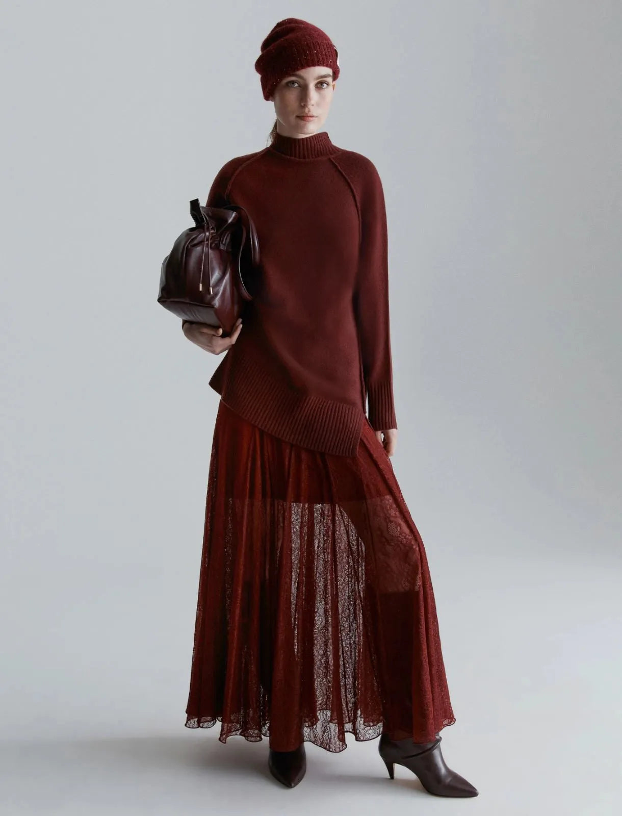 High-neck sweater - BORDEAUX - 25 Bell Street