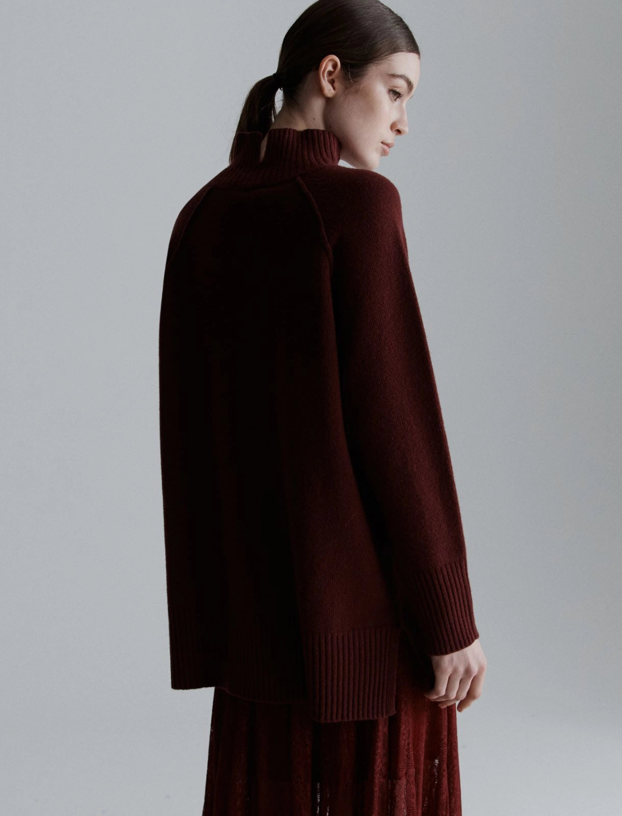 High-neck sweater - BORDEAUX - 25 Bell Street