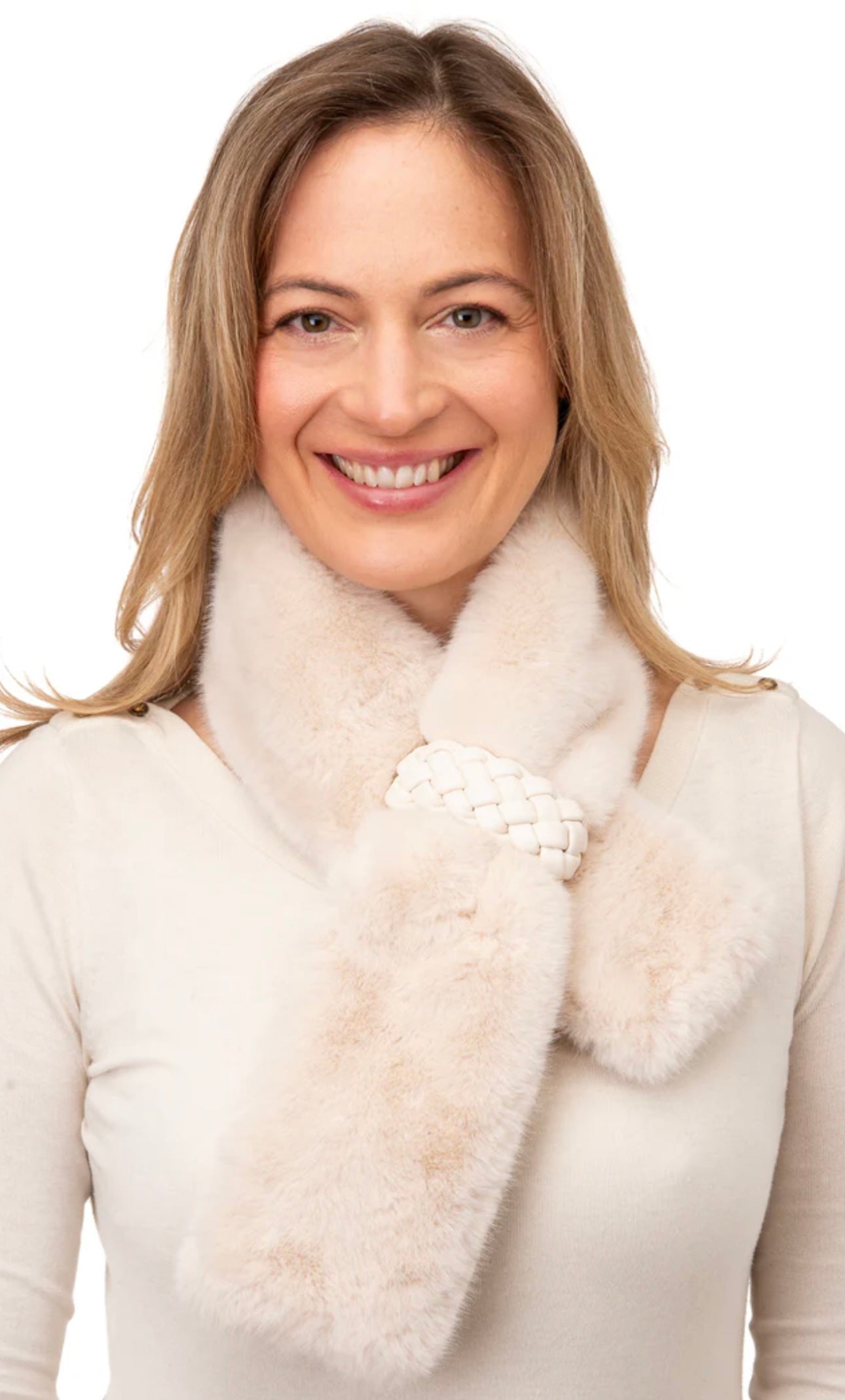 Isotta Beige Faux Fur Tippet