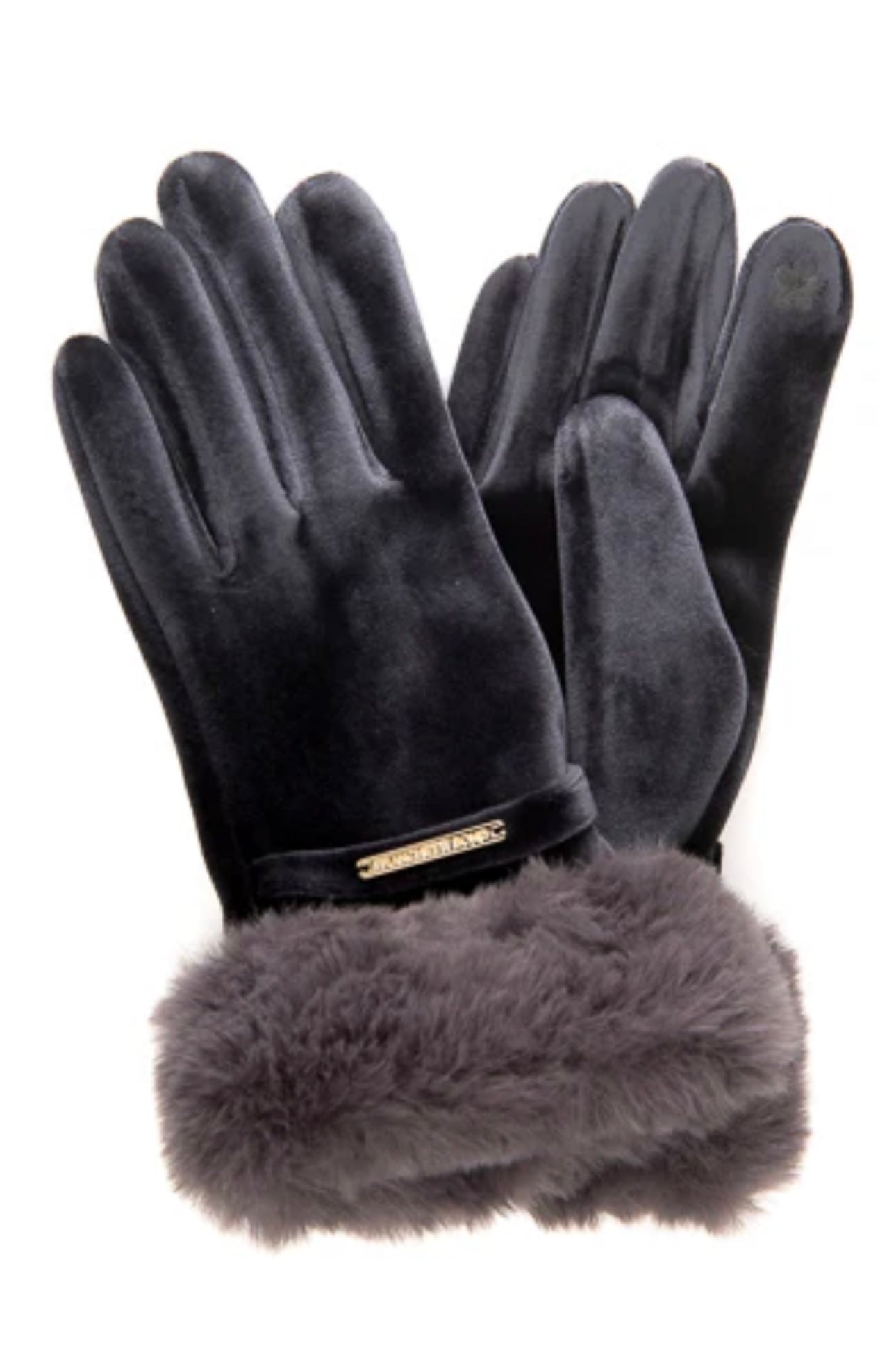 Leila Grey Velvet Glove