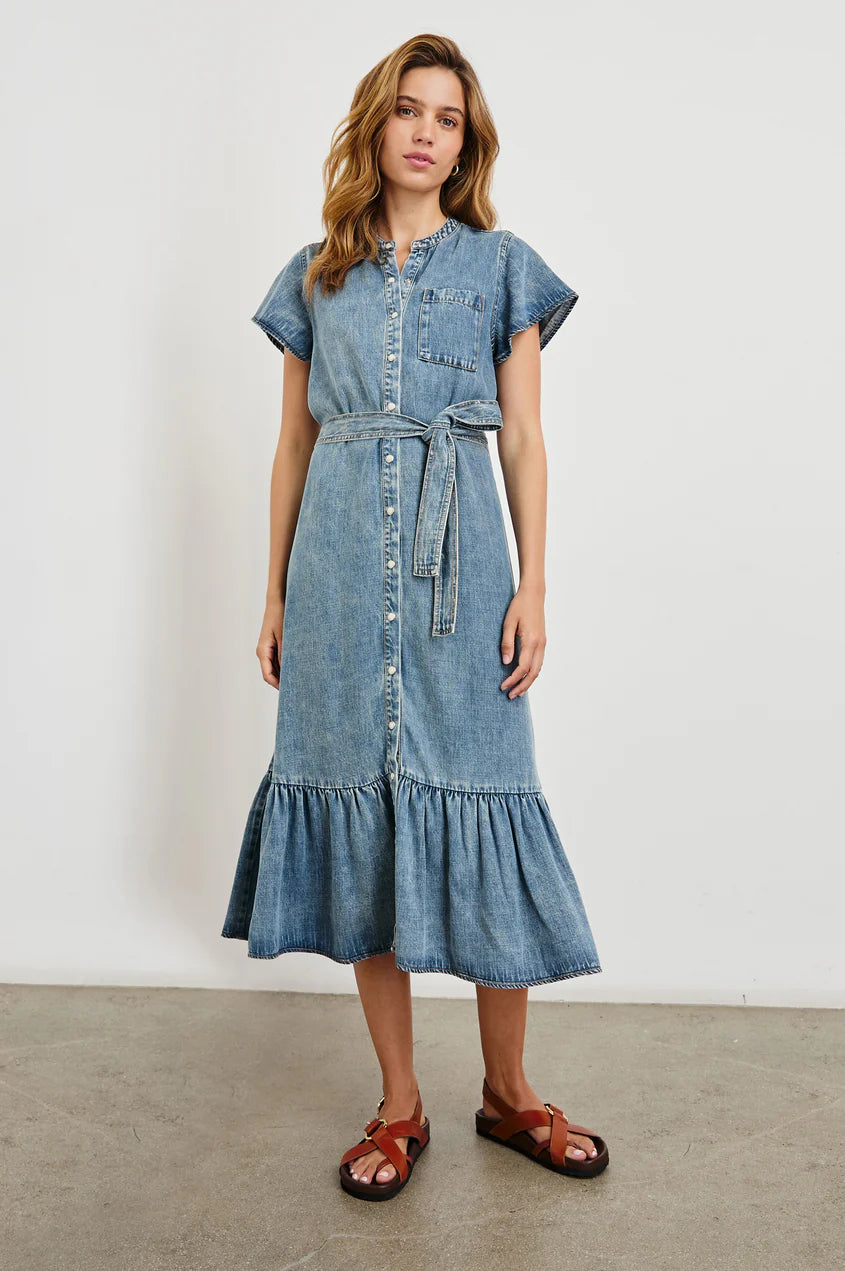 Kahlo Dress - Mid Blue - 25 Bell Street