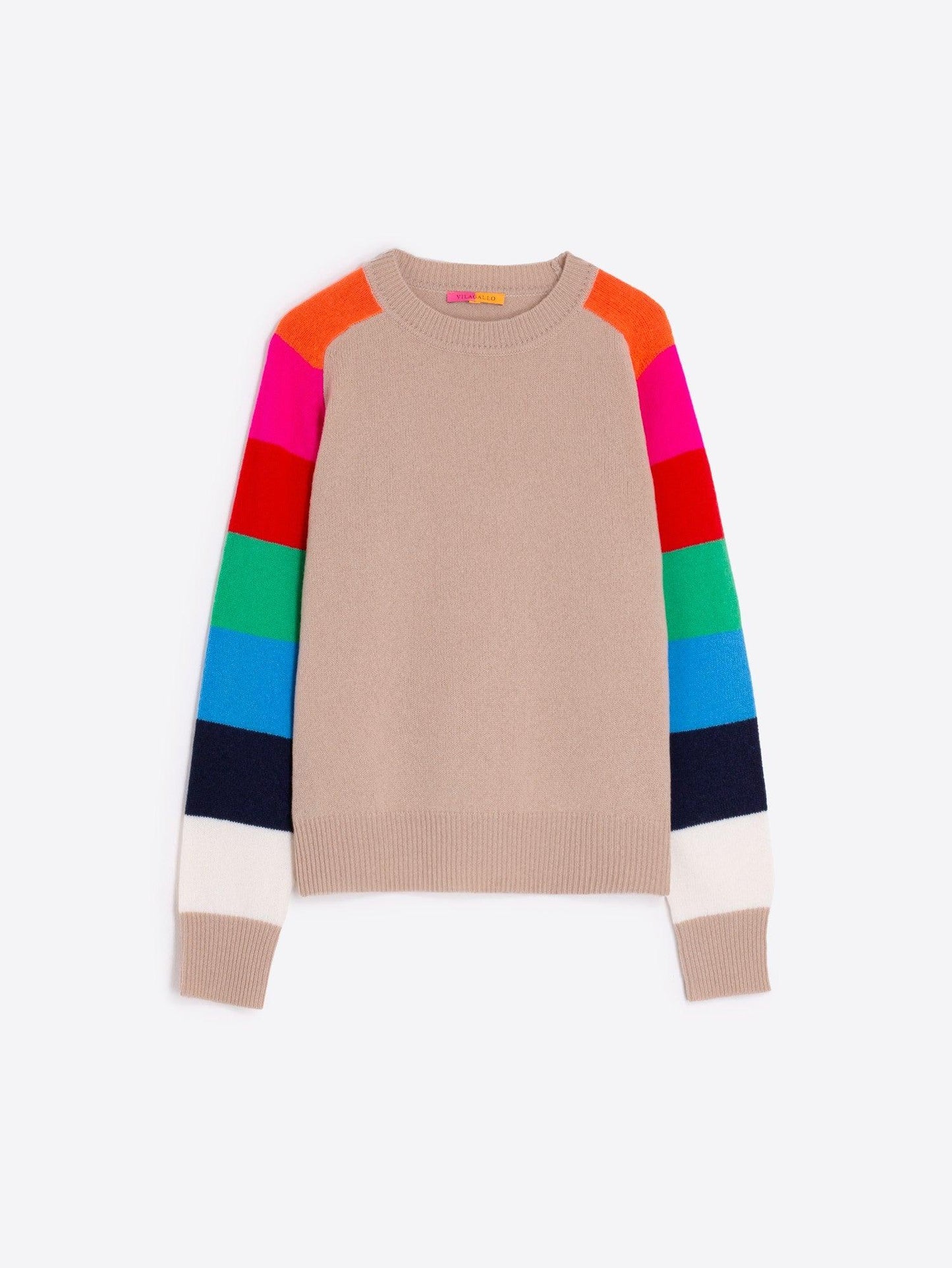 KNITWEAR JERSEY MANGA RAYAS BEIGE MULTICOLOR - 25 Bell Street