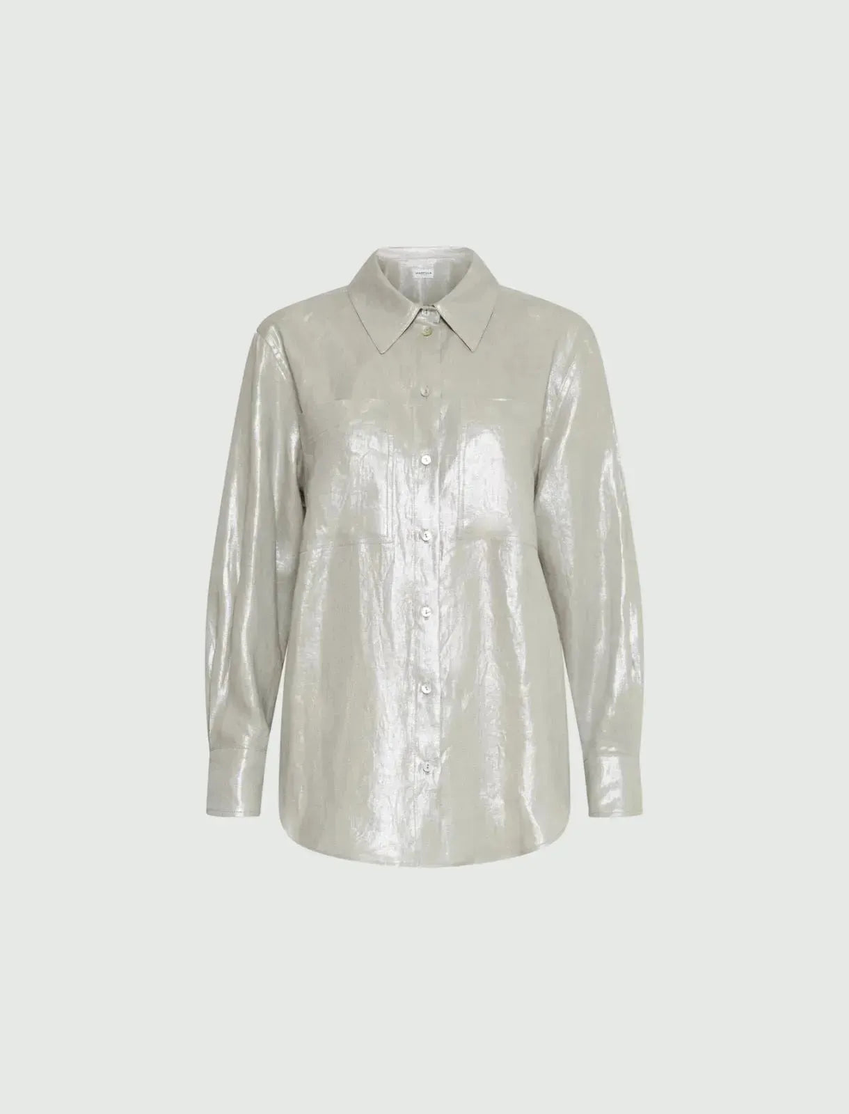 Laminated linen shirt - Light grey - 25 Bell Street