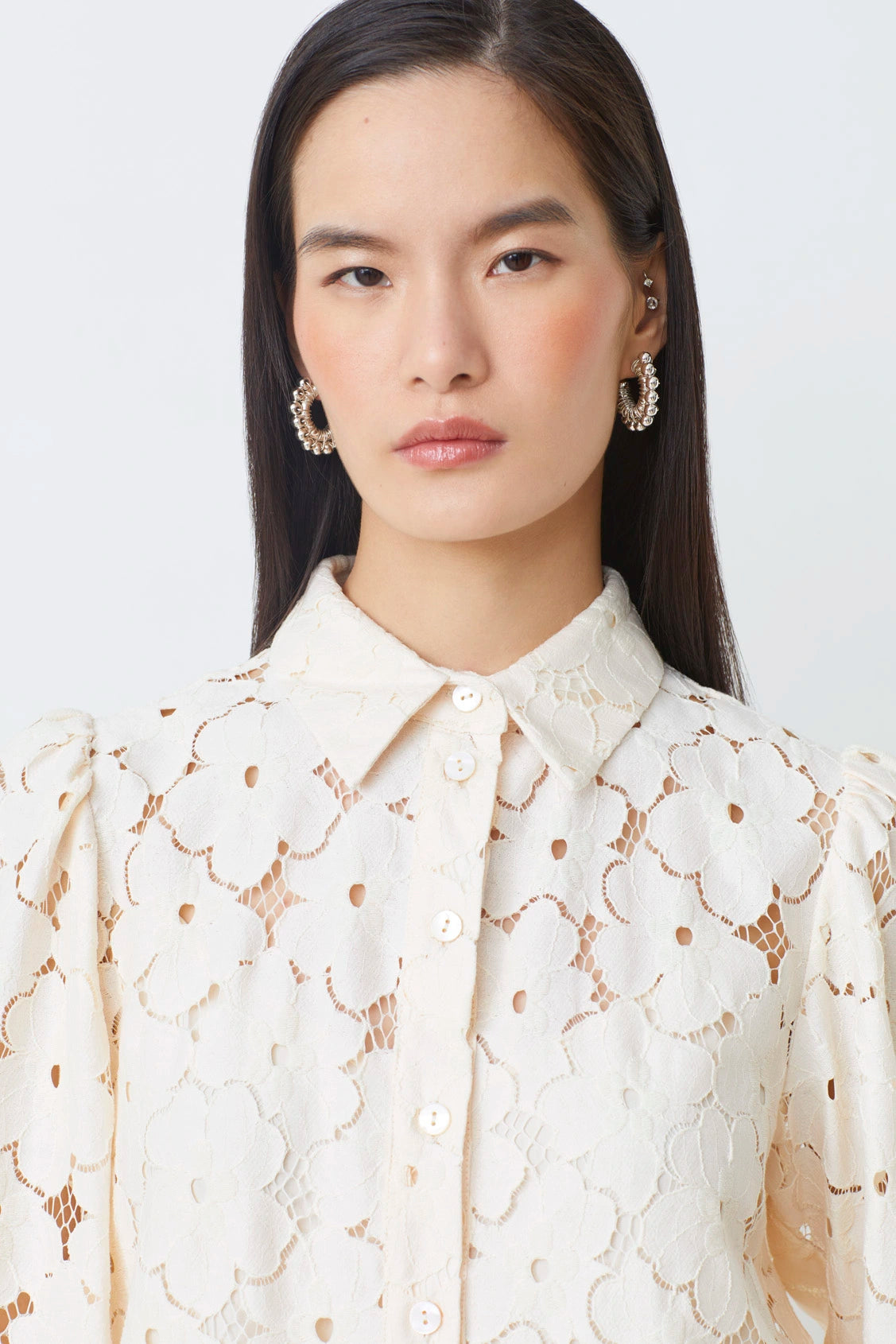 Lamour Floral lace blouse