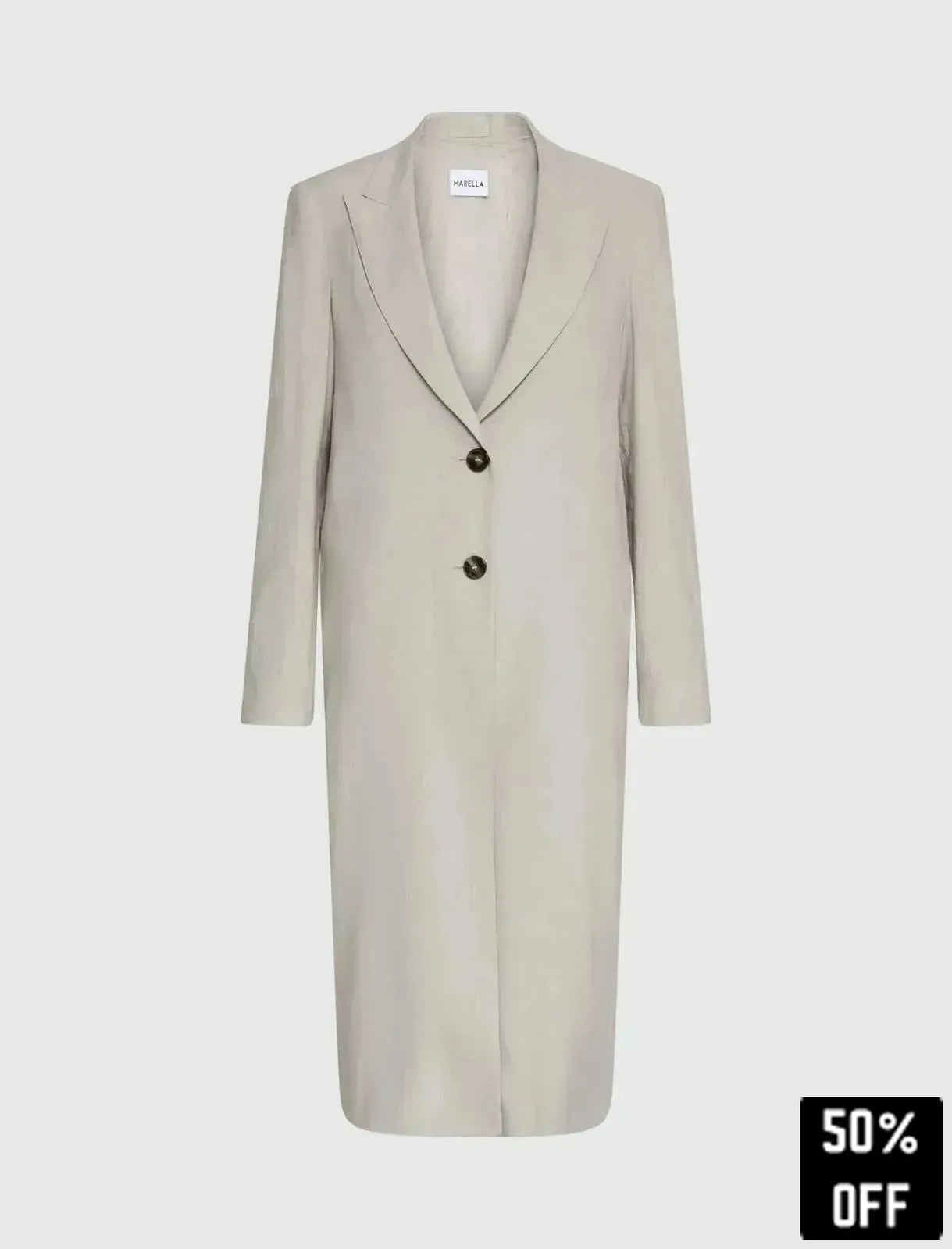 Linen and viscose trench coat - Sand - 25 Bell Street