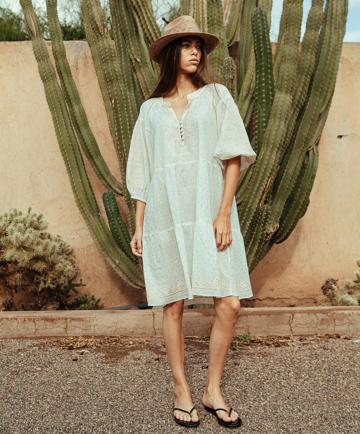 Oxford Dress - White with Gold - 25 Bell Street