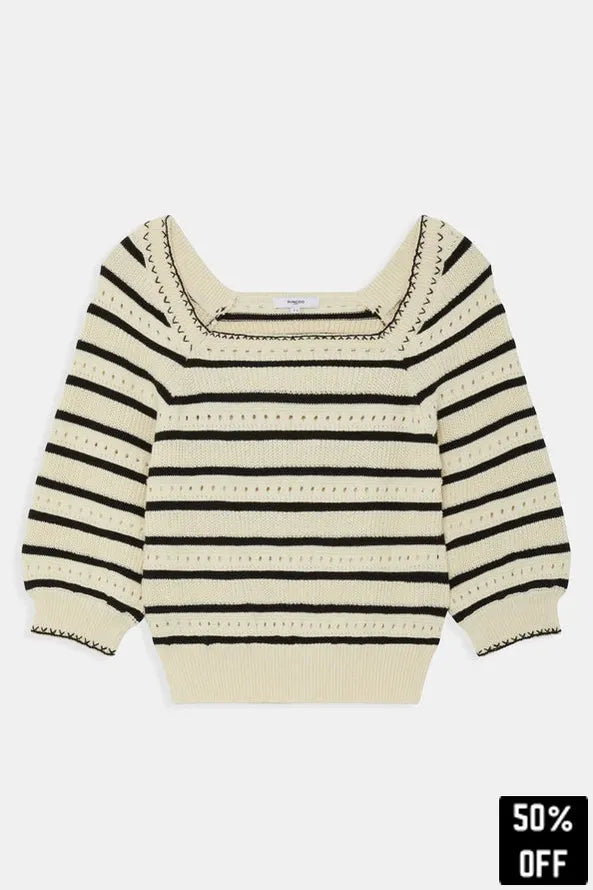 Patrici Openwork striped short jumper - 25 Bell Street