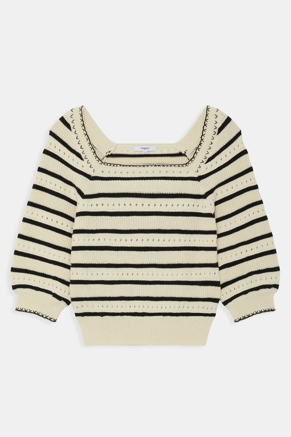 Patrici Openwork striped short jumper - 25 Bell Street