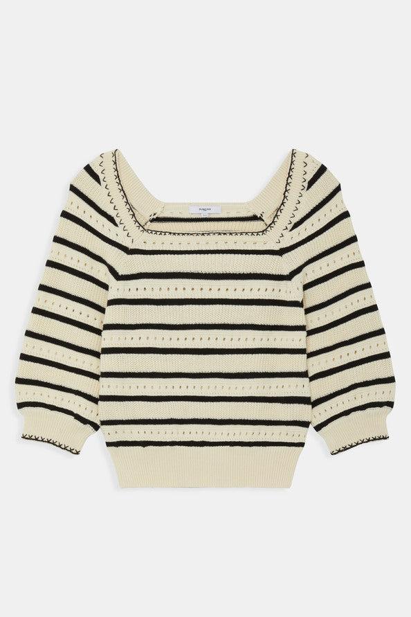Patrici Openwork striped short jumper - 25 Bell Street