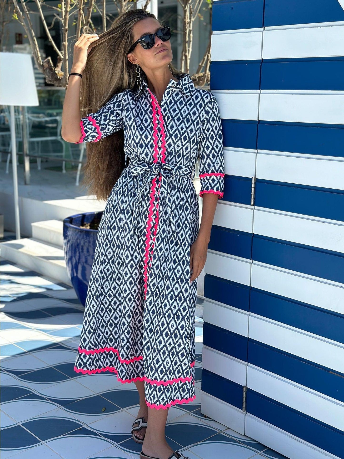 DRESS BRENDA IKAT MARINO - 25 Bell Street