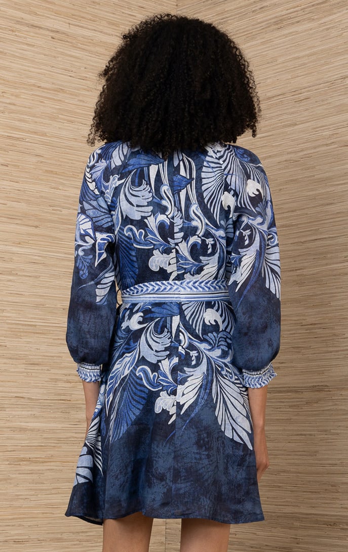 Hale Bob Belize Belted Dress Navy - 25 Bell Street