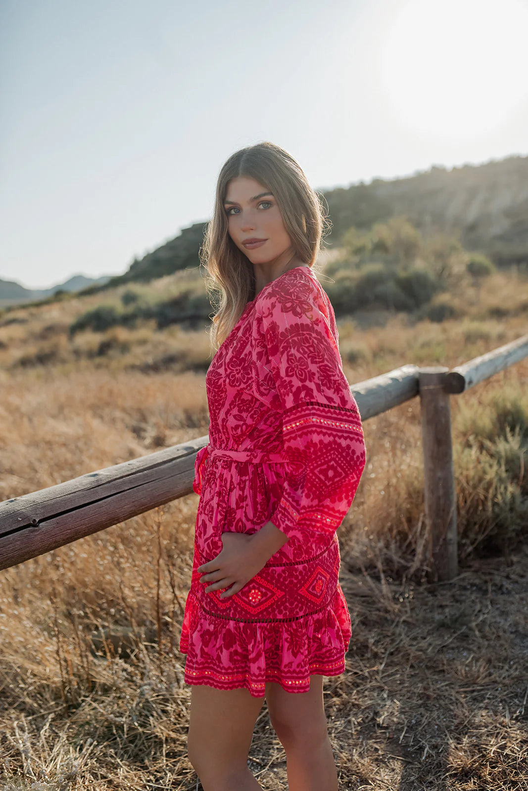 Samoa Red Floral Print Short Dress - 25 Bell Street