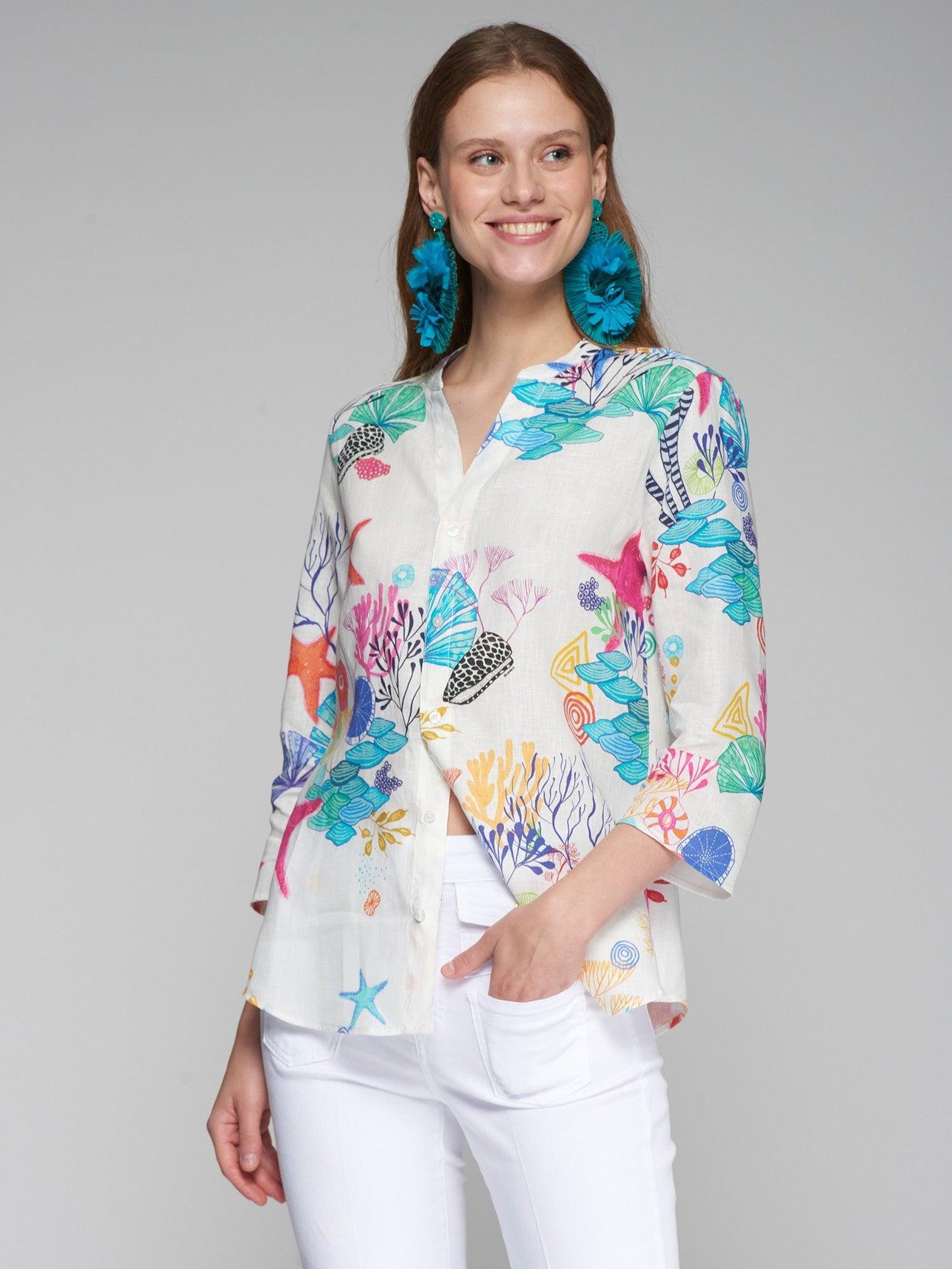SHIRT JULIET MOTIVOS MARINO LINO - 25 Bell Street