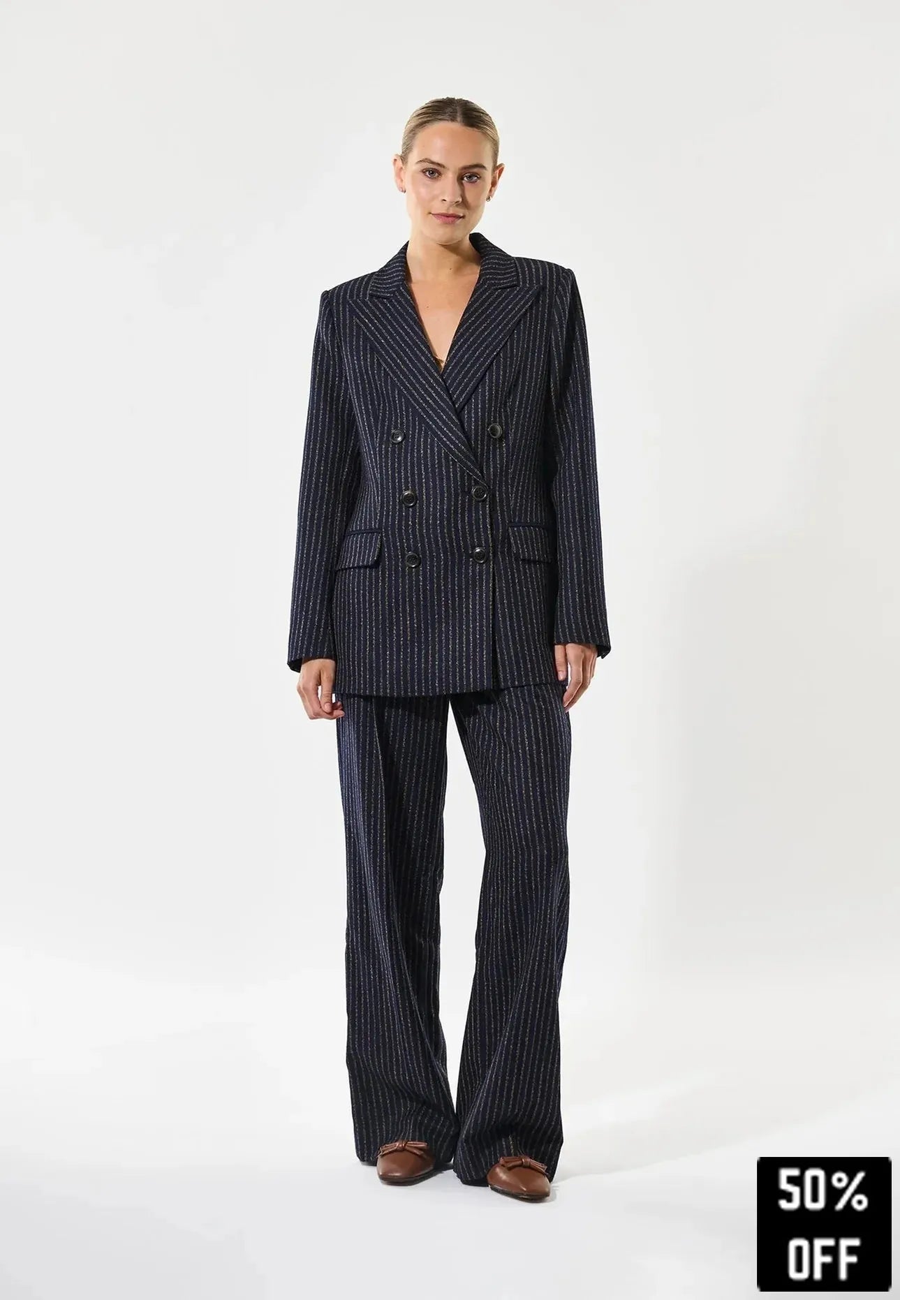 Alberta - Jacket - Blue Pinstripe - 25 Bell Street
