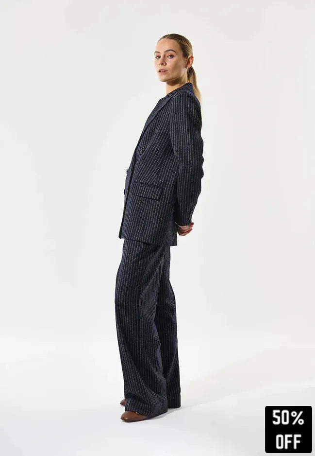 Alberta - Jacket - Blue Pinstripe - 25 Bell Street