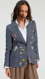 BLUE WOOL JACKET EMBROIDERED BADGES