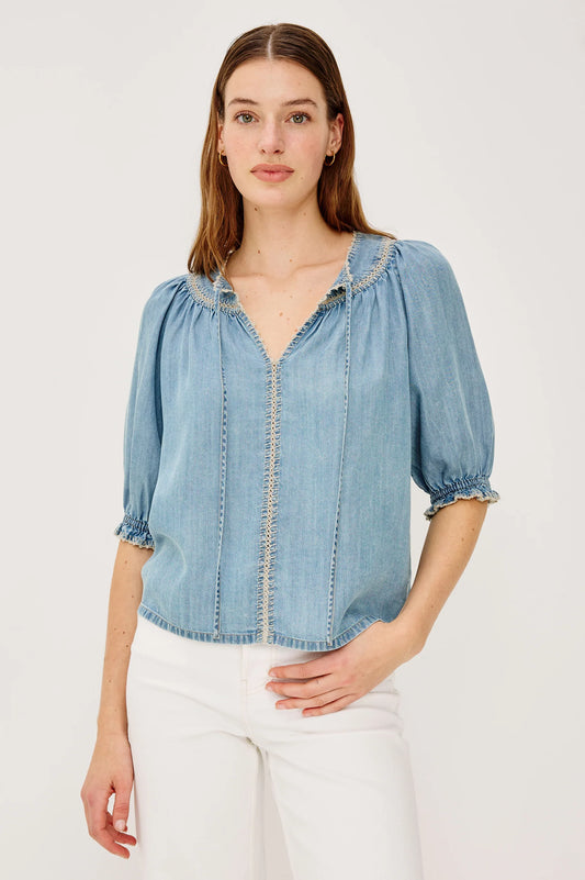 Belina top Washed Blue - 25 Bell Street