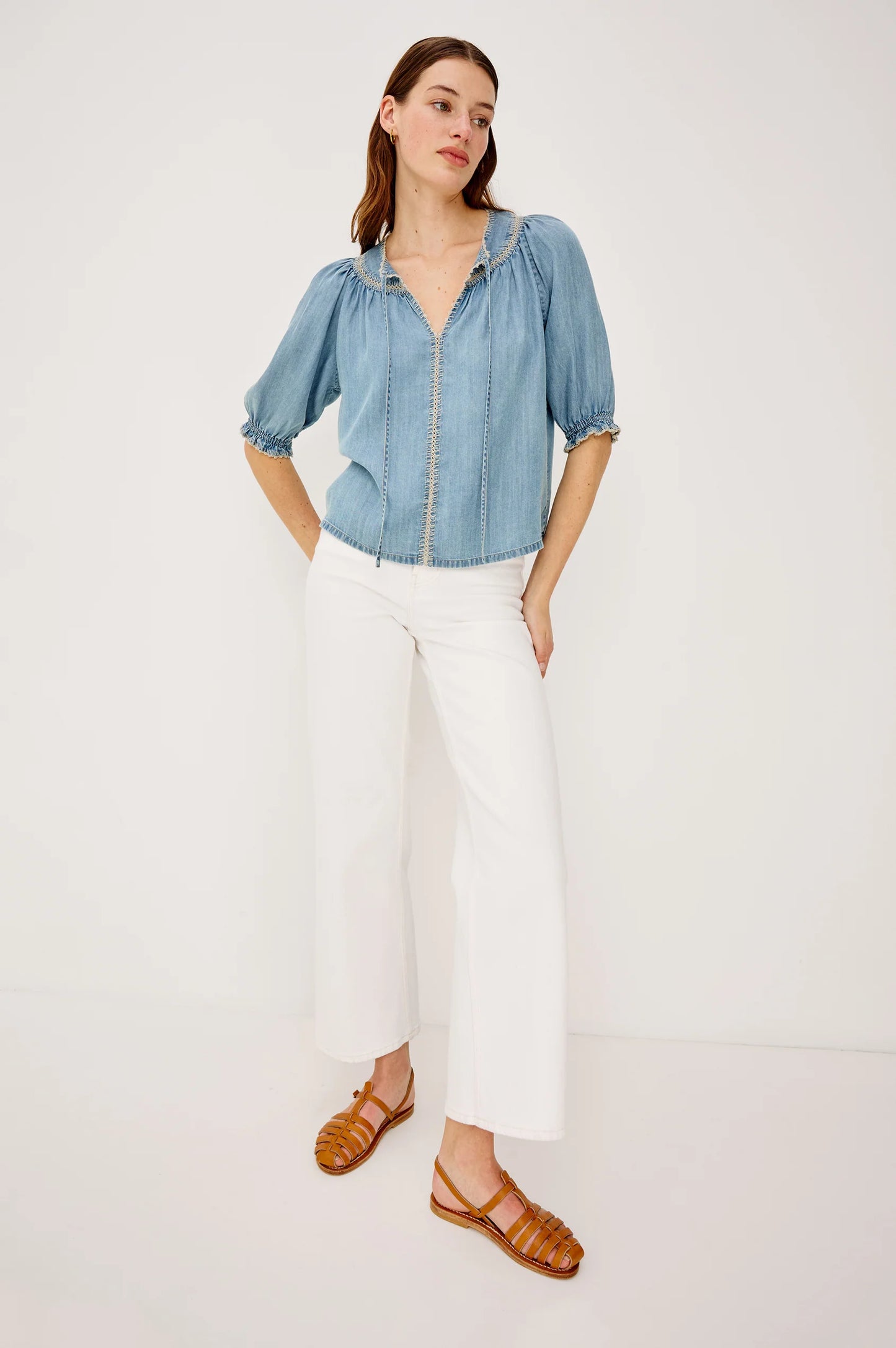 Belina top Washed Blue - 25 Bell Street