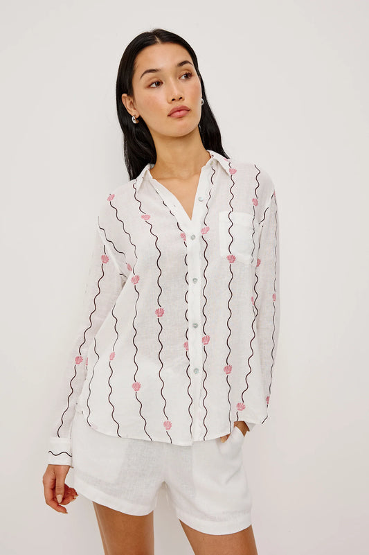 Charli shirt - Striped Seashells - 25 Bell Street