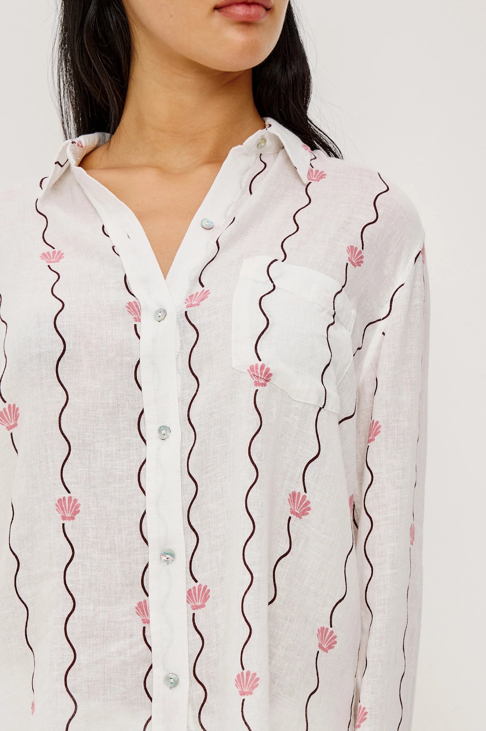 Charli shirt - Striped Seashells - 25 Bell Street