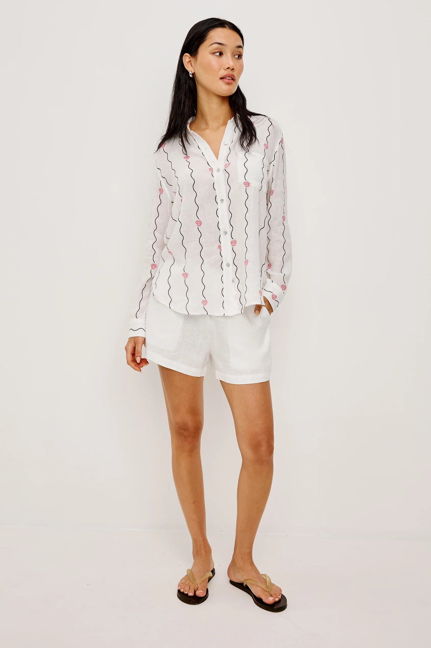 Charli shirt - Striped Seashells - 25 Bell Street