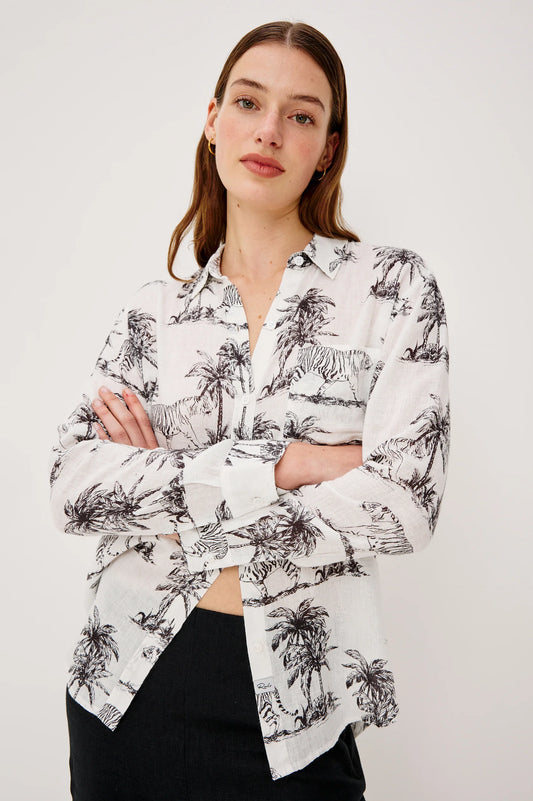 Charli shirt - Ivory Bengal - 25 Bell Street