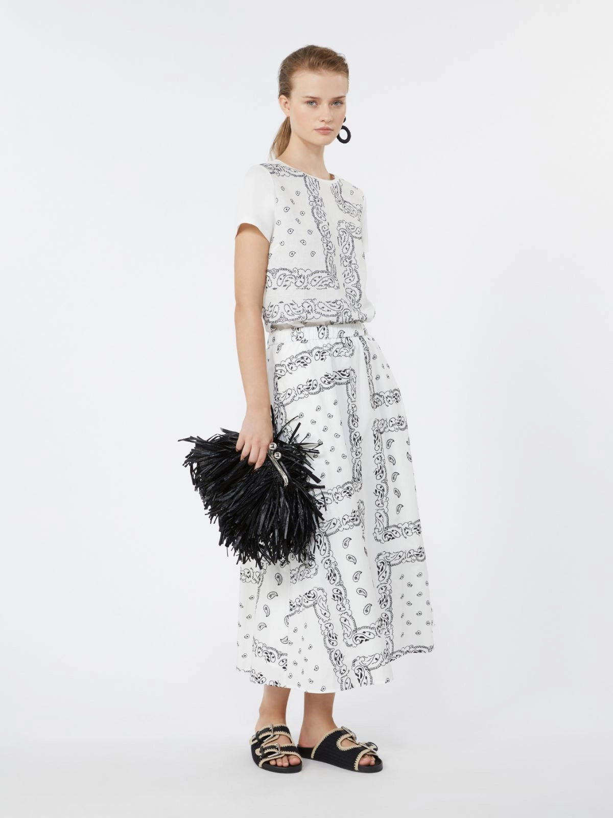 Cotton-poplin midi skirt - WHITE - 25 Bell Street