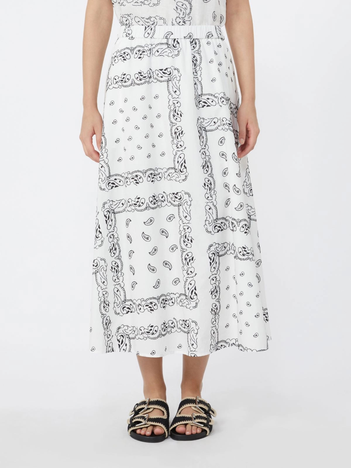 Cotton-poplin midi skirt - WHITE - 25 Bell Street