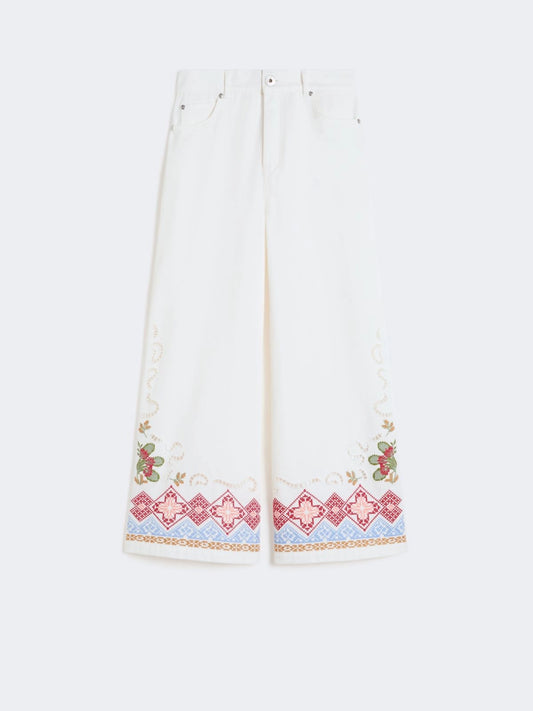 Cotton bull trousers - WHITE - 25 Bell Street