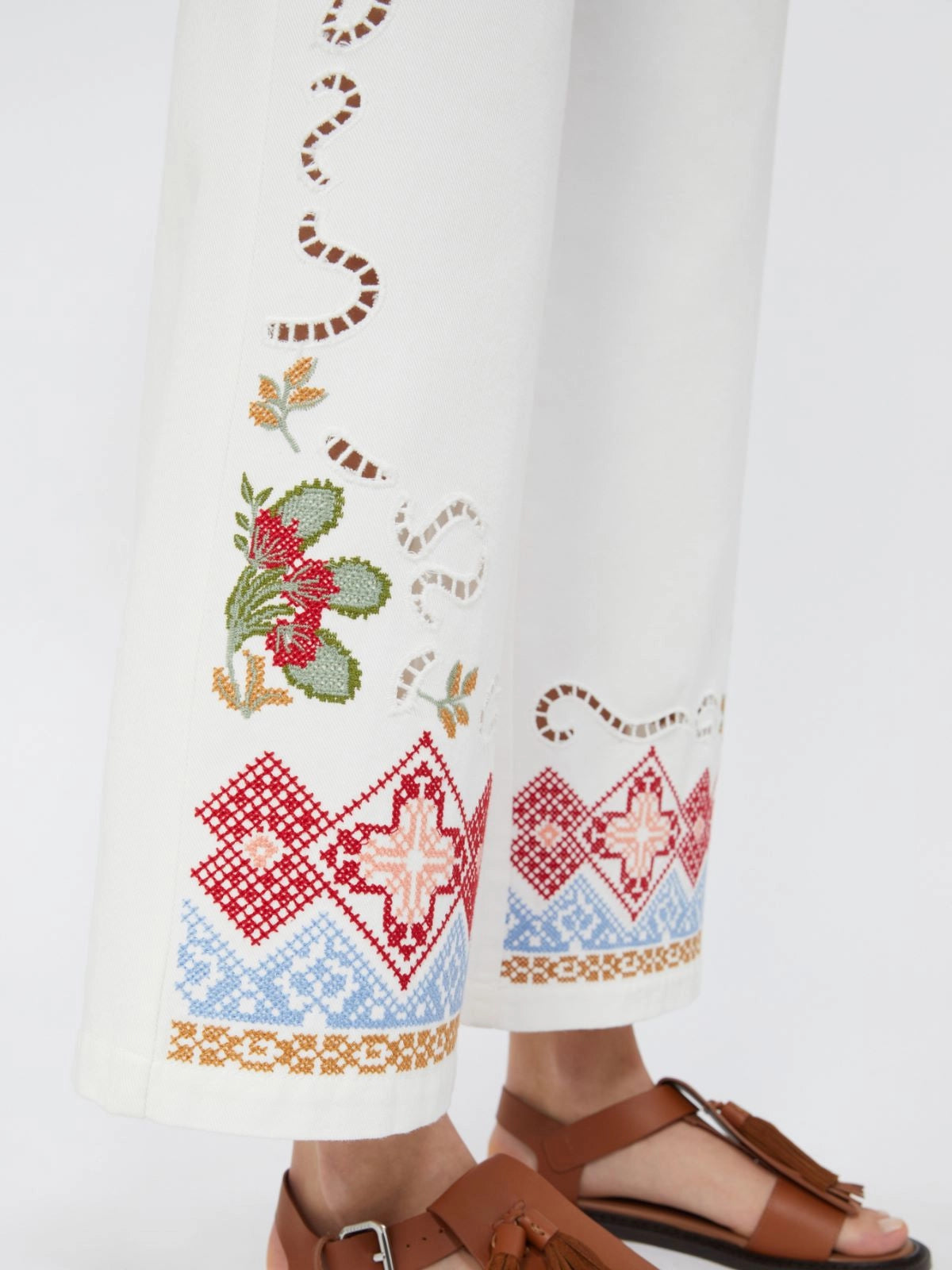 Cotton bull trousers - WHITE - 25 Bell Street