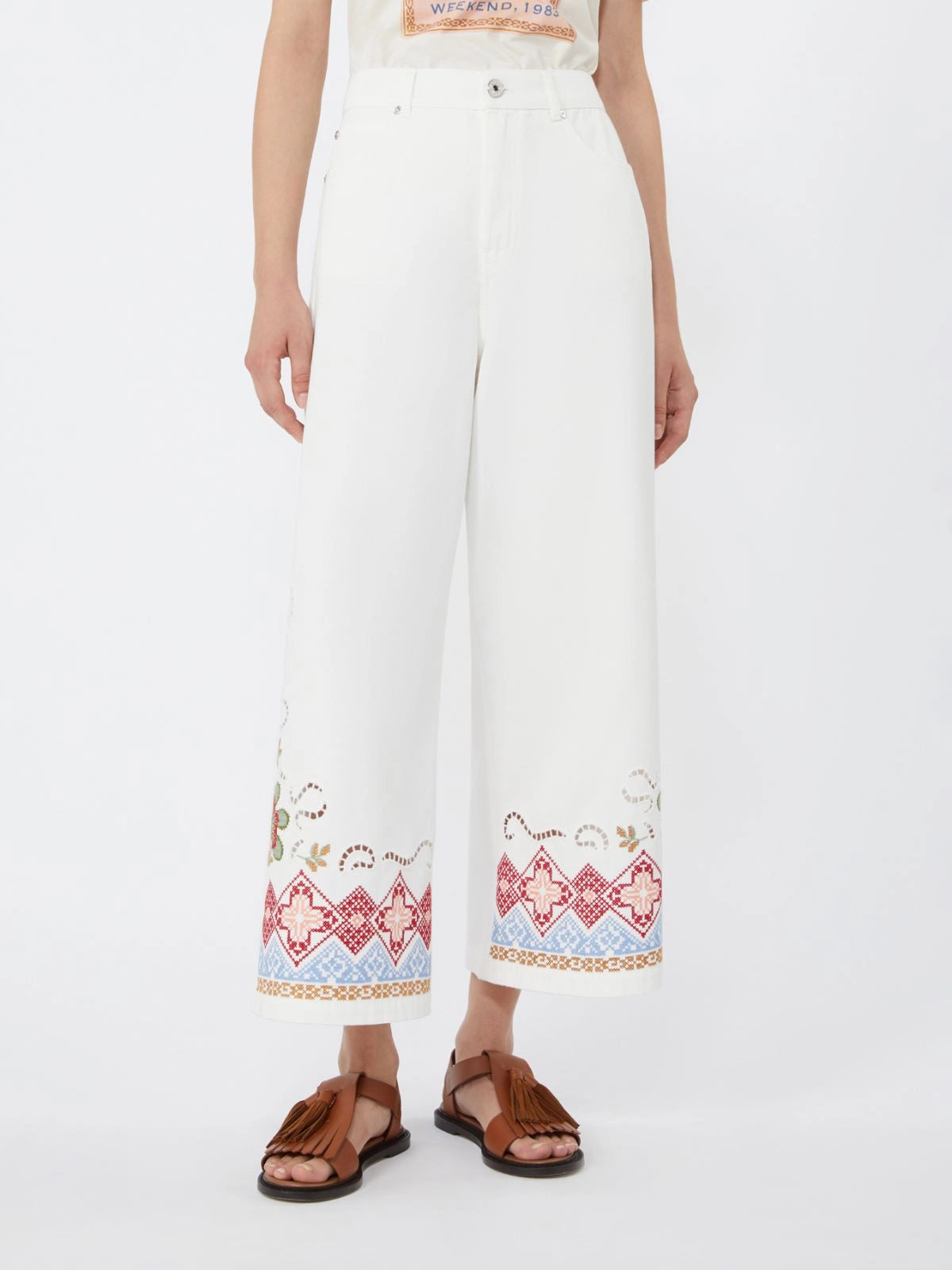 Cotton bull trousers - WHITE - 25 Bell Street