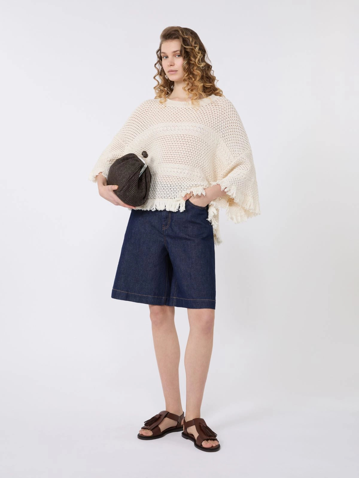 Cotton yarn oversize jumper - ECRU - 25 Bell Street