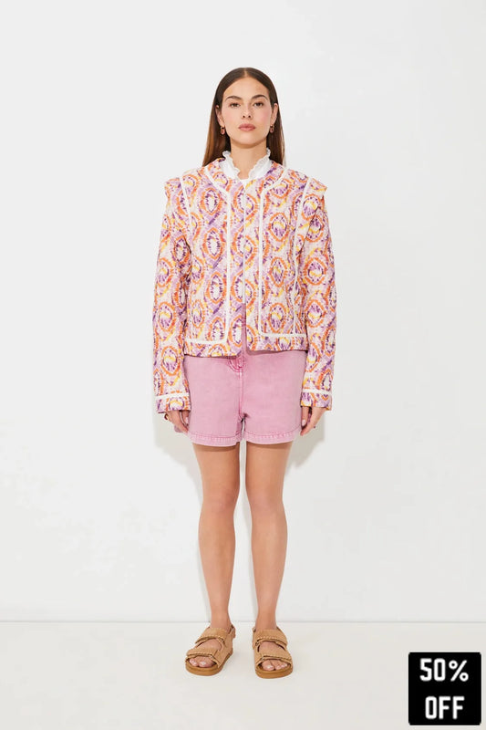 Devon Short arabesque print jacket - 25 Bell Street