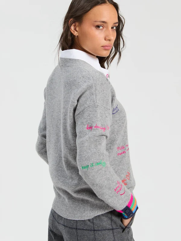 GRAY WORDS SWEATER