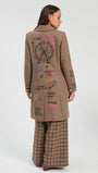 HOUNDSTOOTH BURGUNDY NORIA COAT
