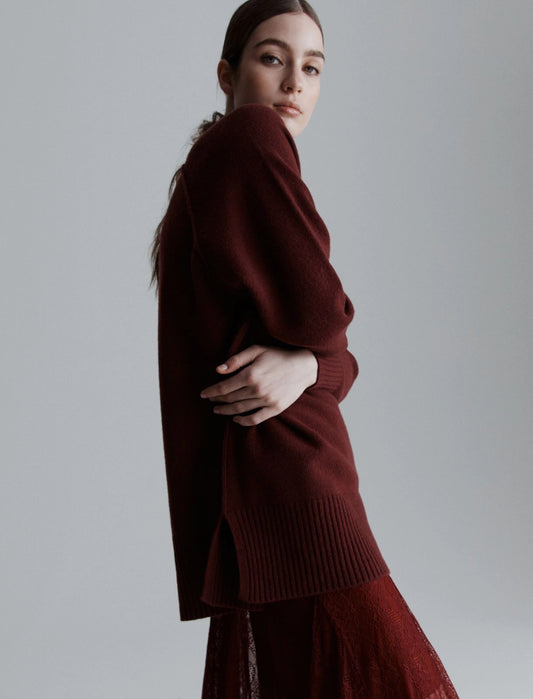 High-neck sweater - BORDEAUX - 25 Bell Street