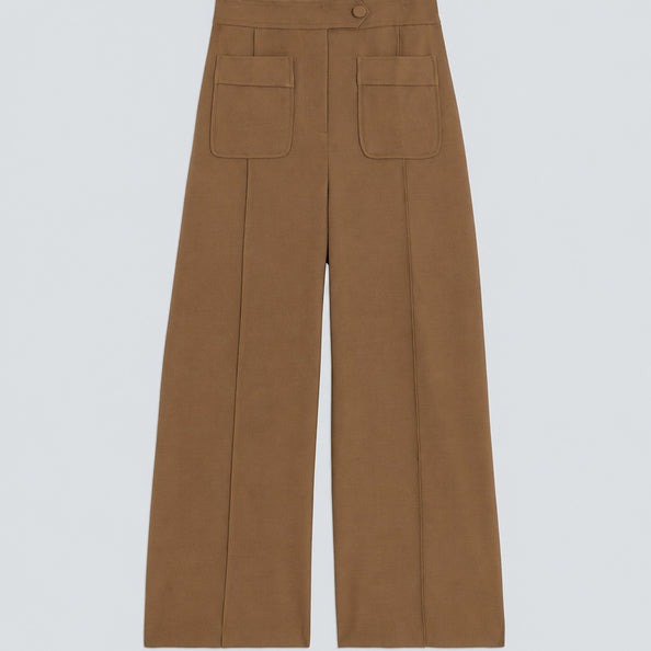 Jerry High-waisted pants with pocket details - Camel