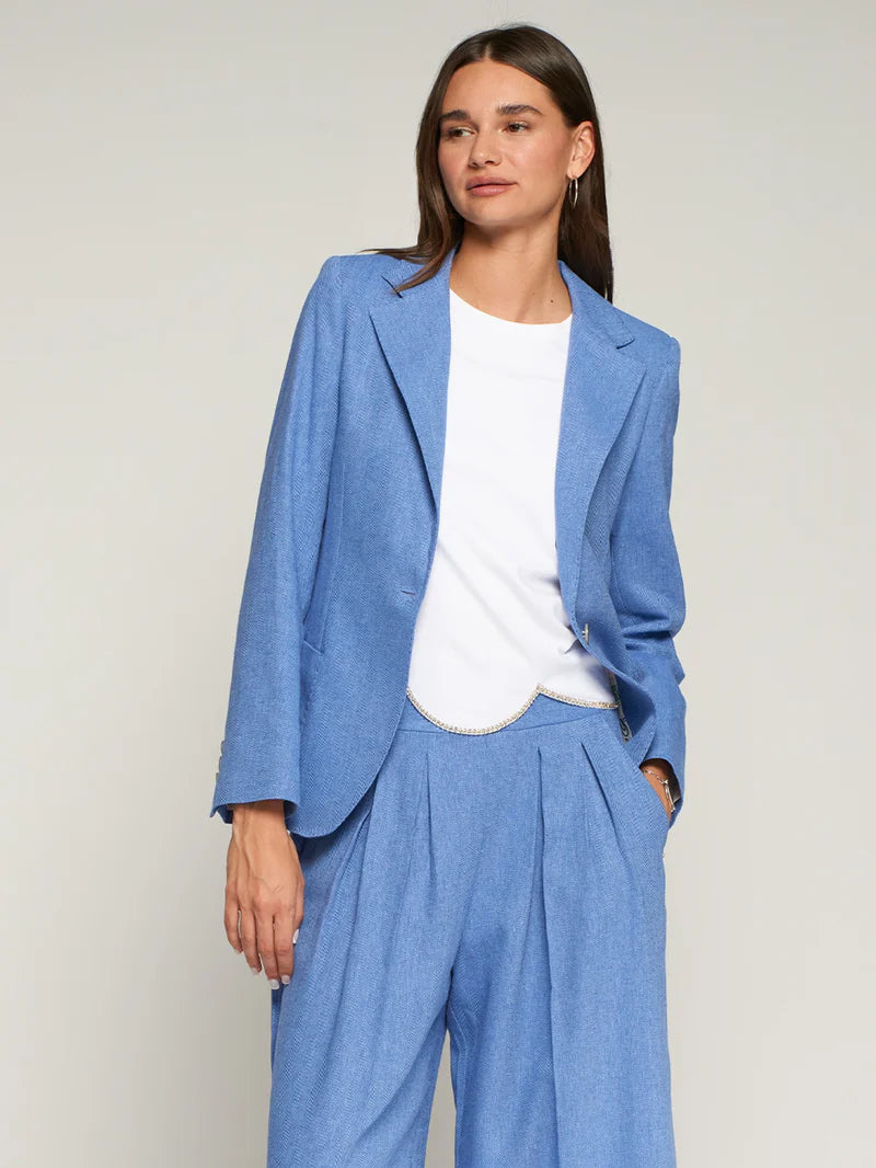 LIGHT BLUE HERRINGBONE JACKET - 25 Bell Street