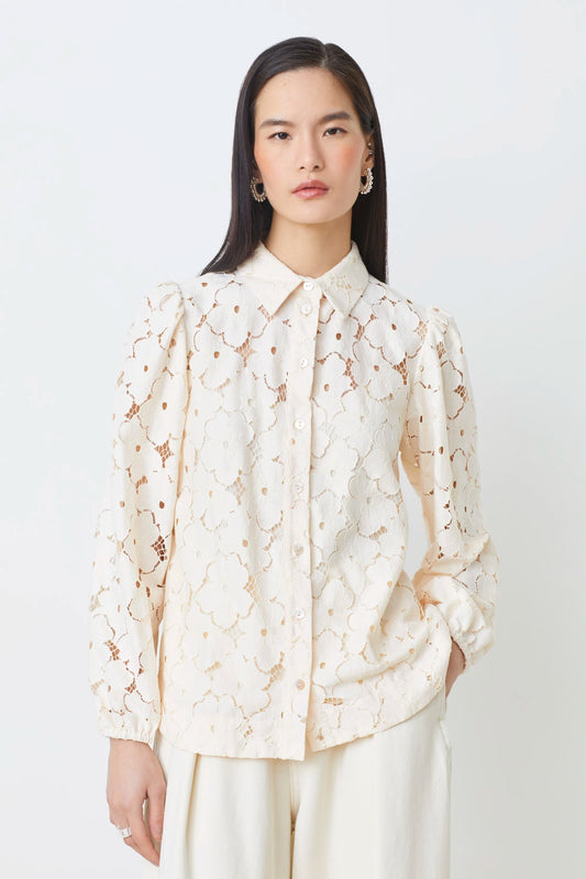 Lamour Floral lace blouse