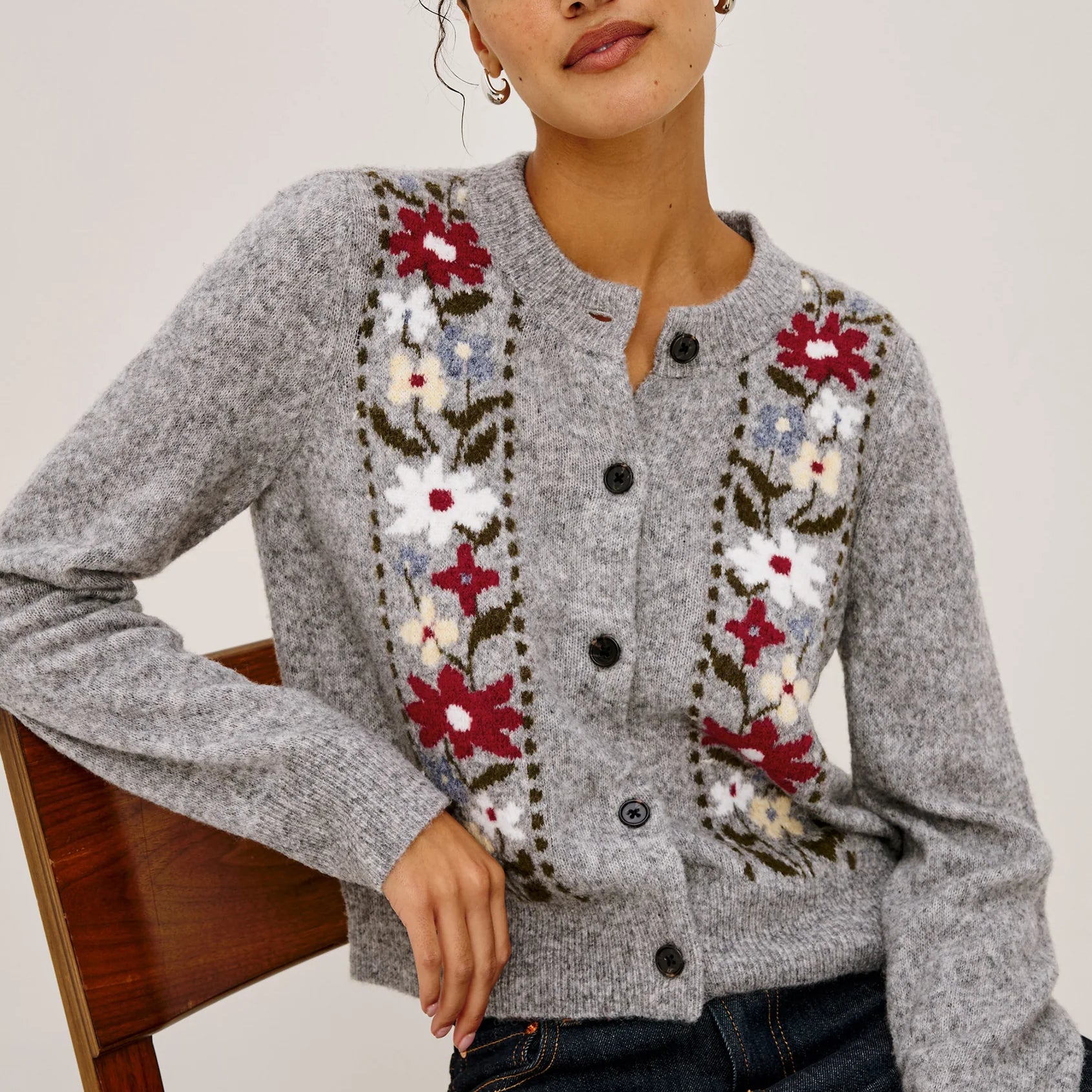 Millie Cardigan - Grey Flora