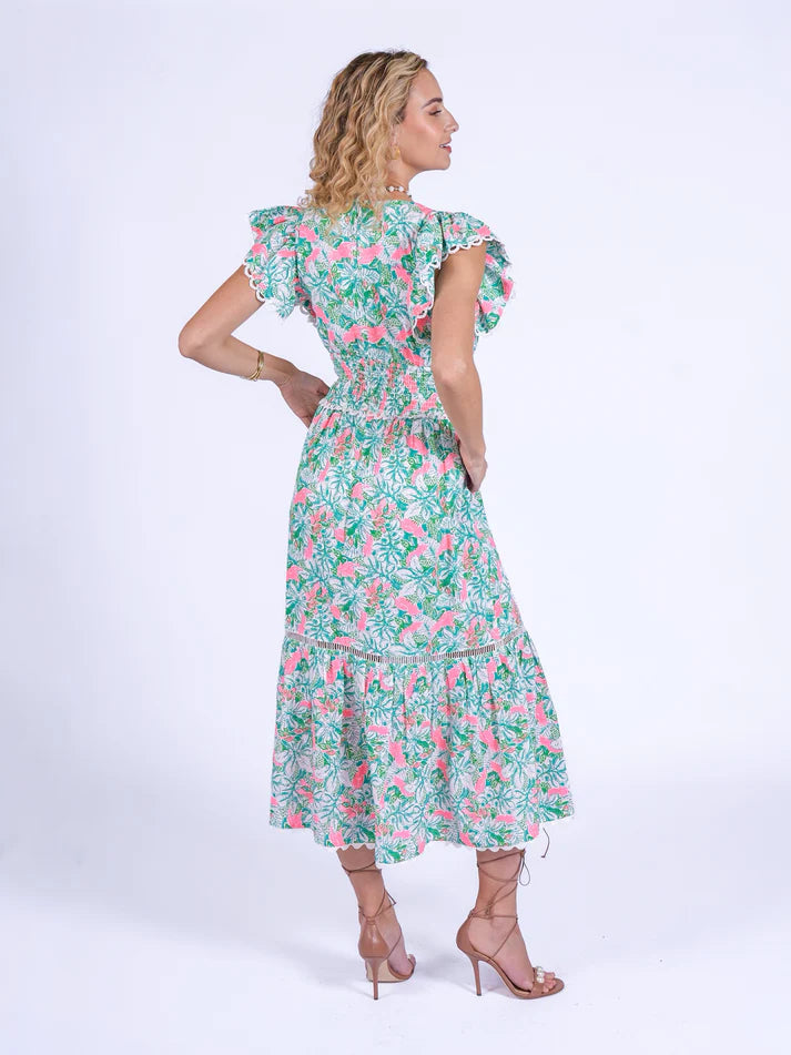 'MISHA' DRESS IN PINK PARROT