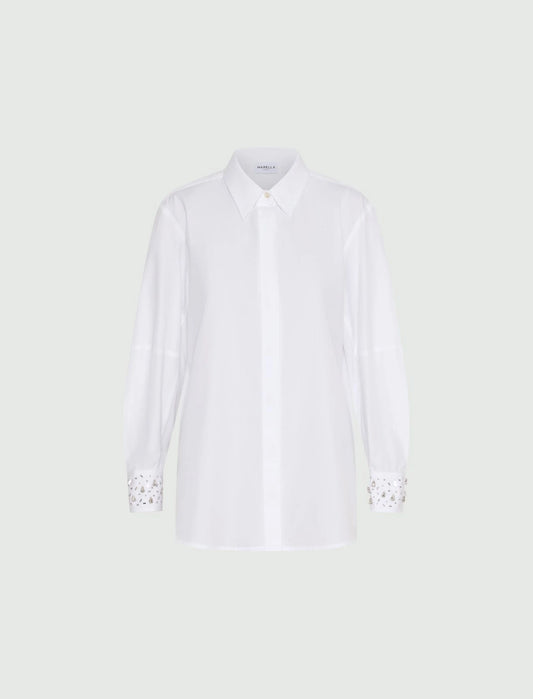 Misteso Embroidered cotton shirt - OPTICAL WHITE - 25 Bell Street